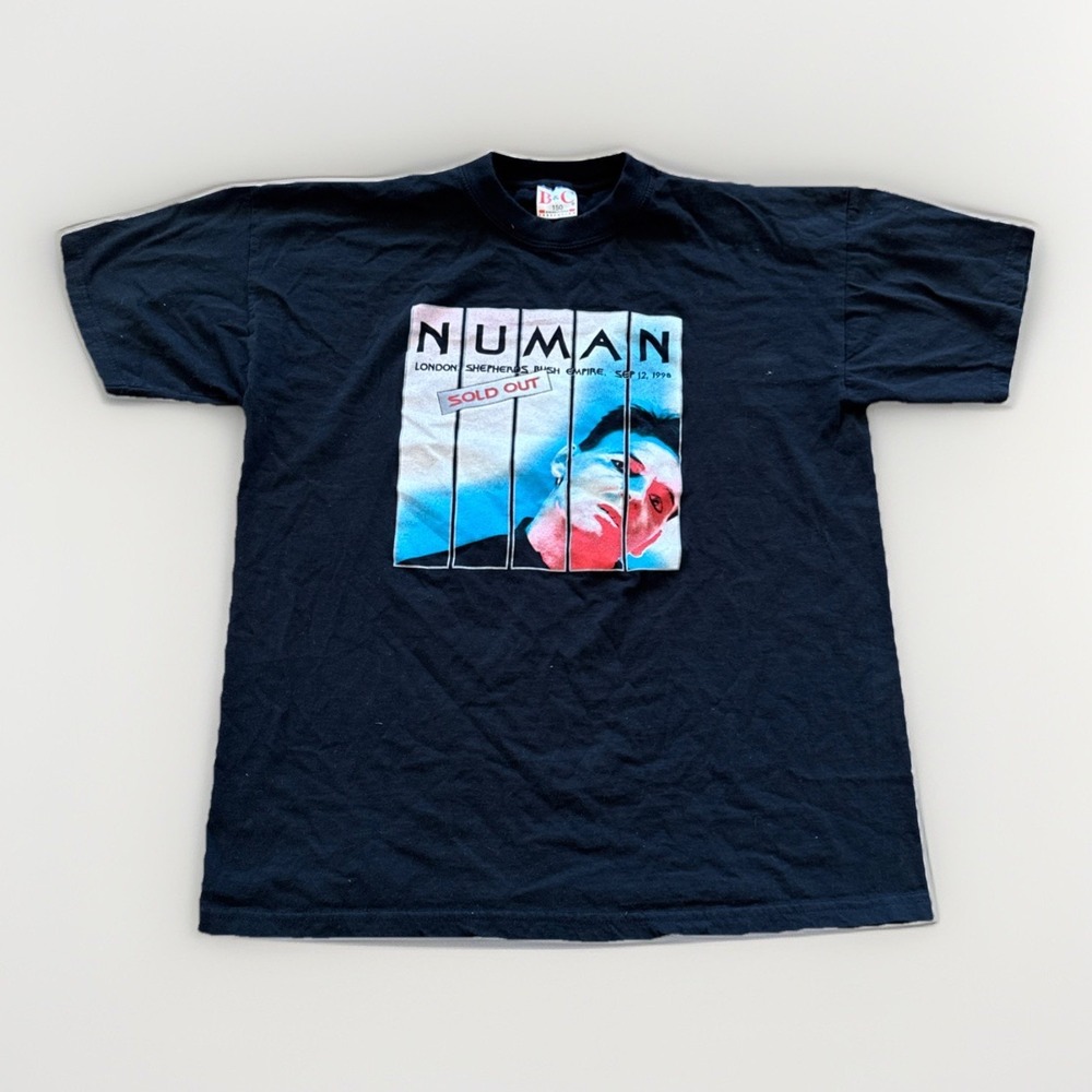 Vintage Gary Numan Shirt Mens‎ M 1998 London Shepard Bush Empire Black Band UK